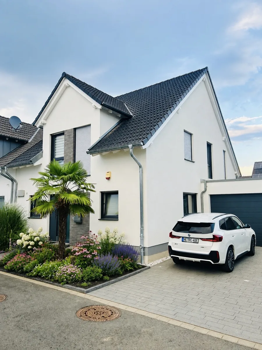 Modernes Reihenendhaus mit Palmengarten – Baujahr 2018 in Brühl